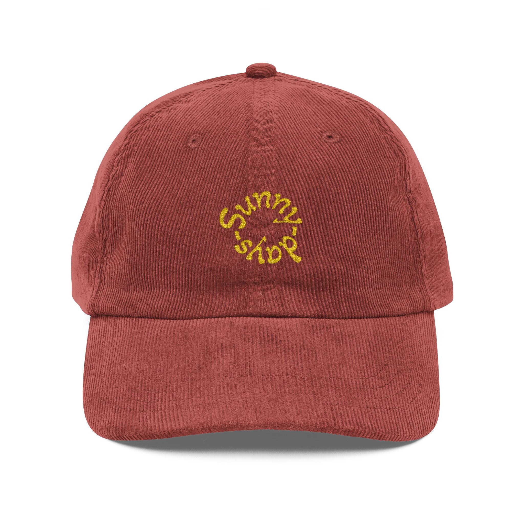 Keps  "Sunny days" .Manchester i vintagestil, broderad text